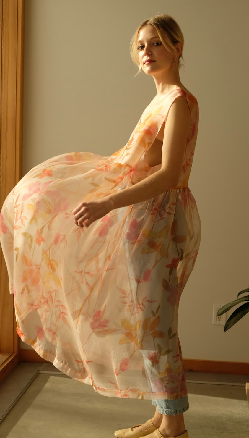 Robe en soie Coco — édition florale